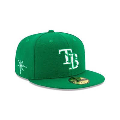 Green Tampa Bay Rays Hat - New Era MLB St Patricks Day 59FIFTY Fitted Caps USA0891462